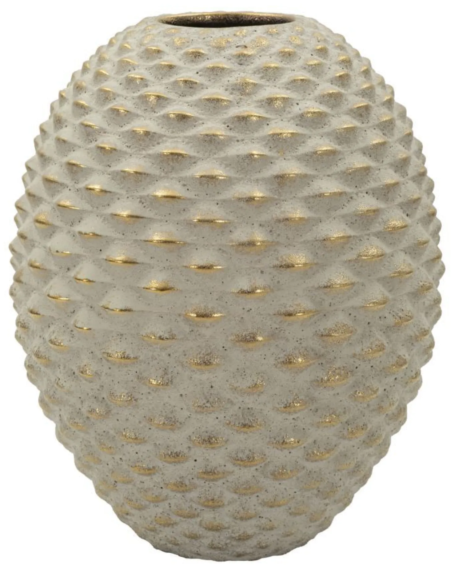 Vase boule Pépipas en céramique beige doré