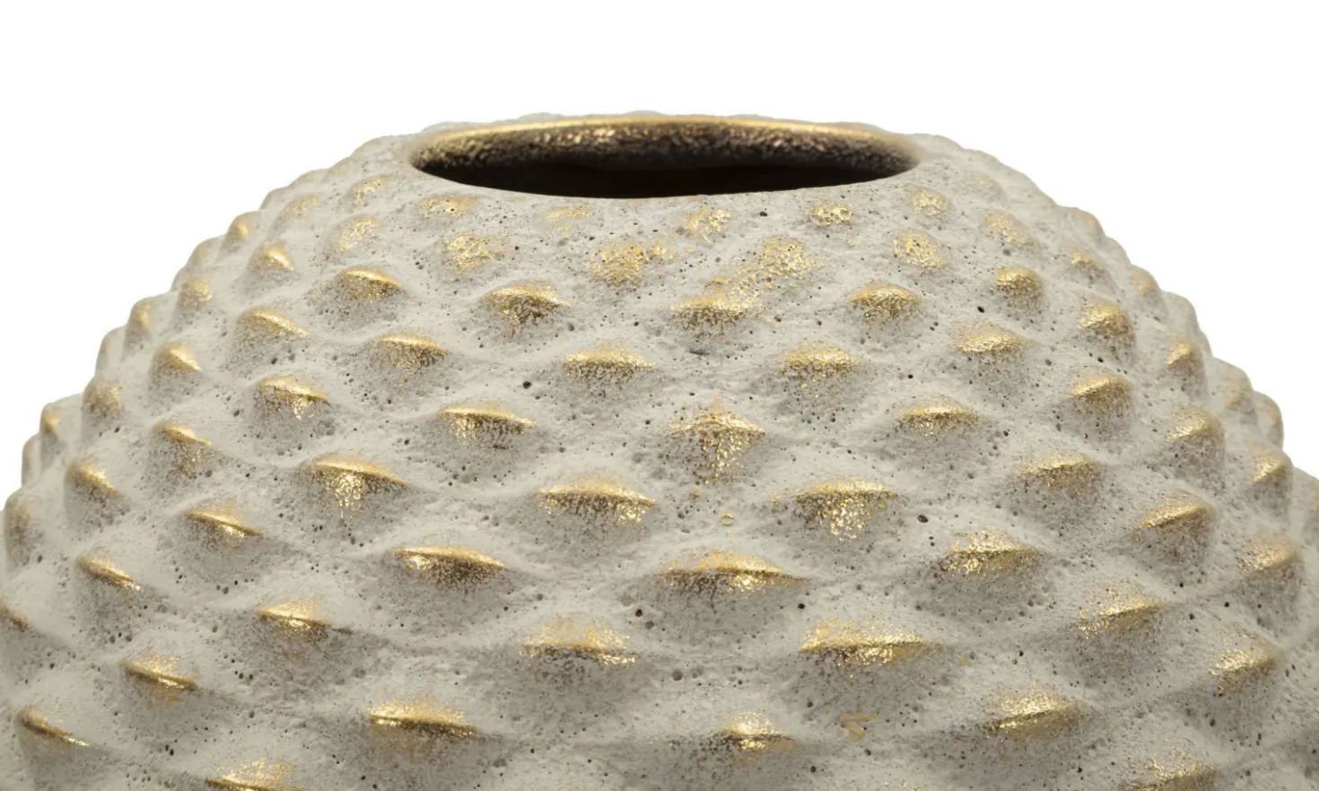 Vase boule Pépipas en céramique beige doré