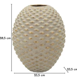 Vase boule Pépipas en céramique beige doré