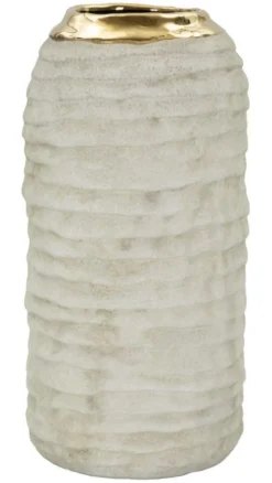 Vase compact finition mate intérieur doré