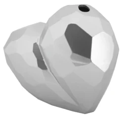 Vase cœur en résine argentée