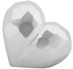 Vase cœur en résine argentée