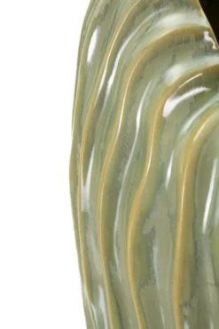 Vase décoratif en céramique texturée Vert