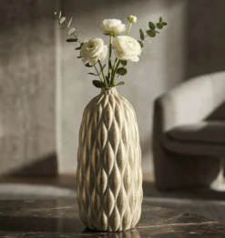 Vase décoratif pepitas dorées