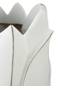 Vase en céramique blanc décorations en relief Gardy