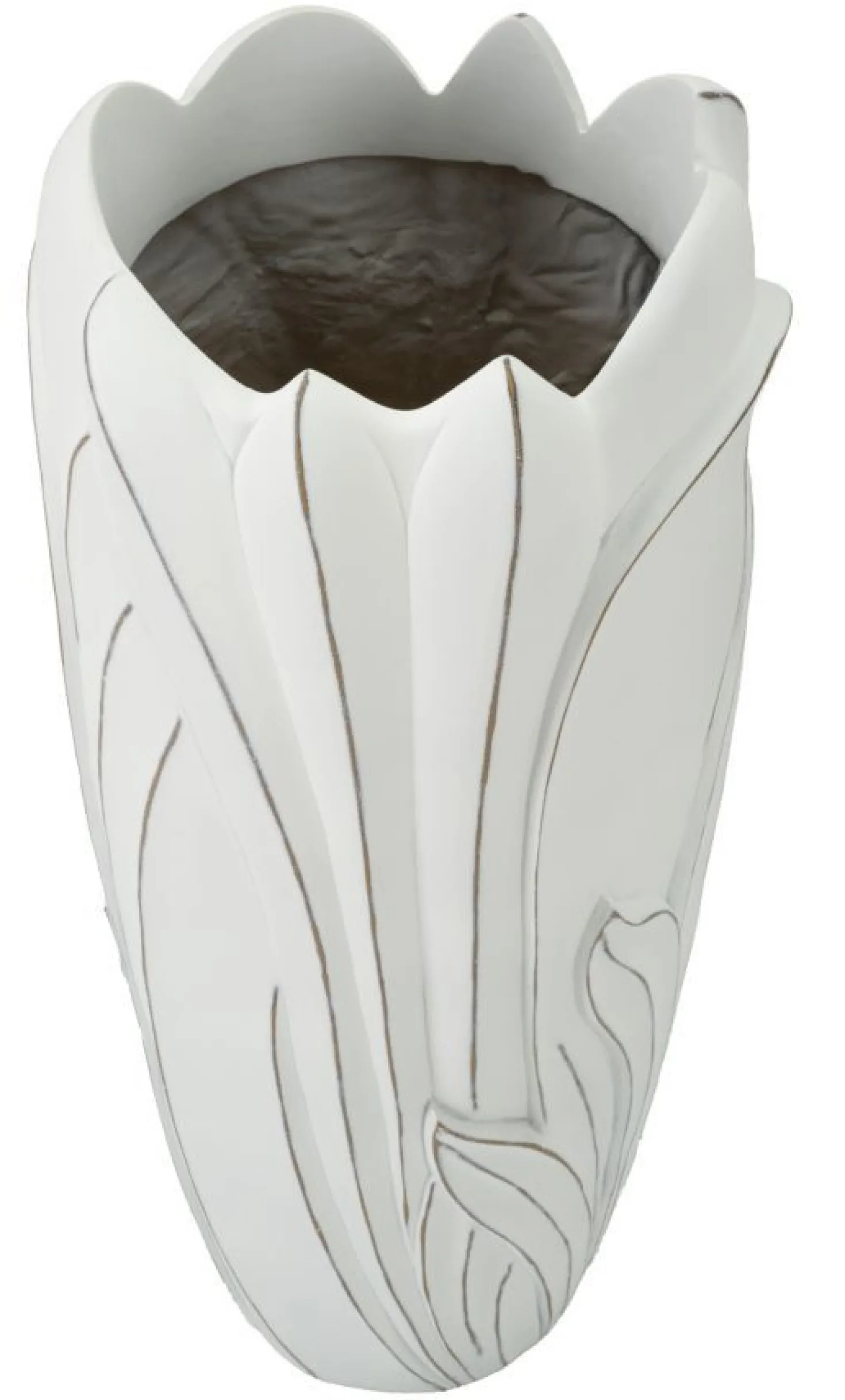 Vase en céramique blanc décorations en relief Gardy