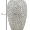 Vase en polyrésine blanc et or décoré sculptures médiévales
