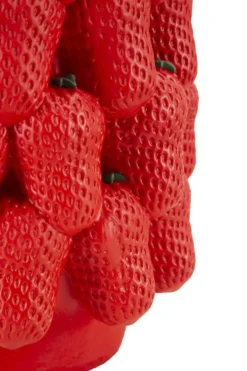 Vase en polyrésine rouge fraises