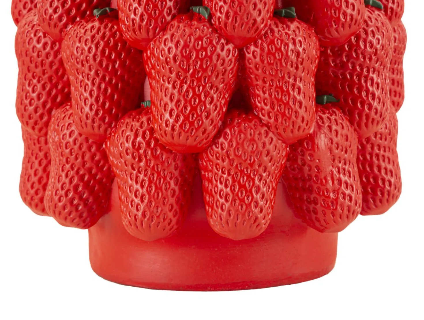 Vase en polyrésine rouge fraises