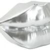Vase en résine argentée Lips