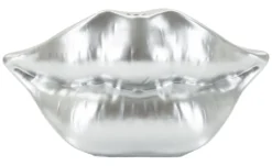 Vase en résine argentée Lips