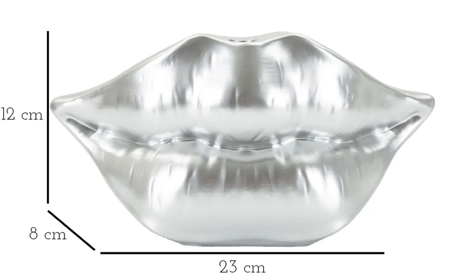 Vase en résine argentée Lips