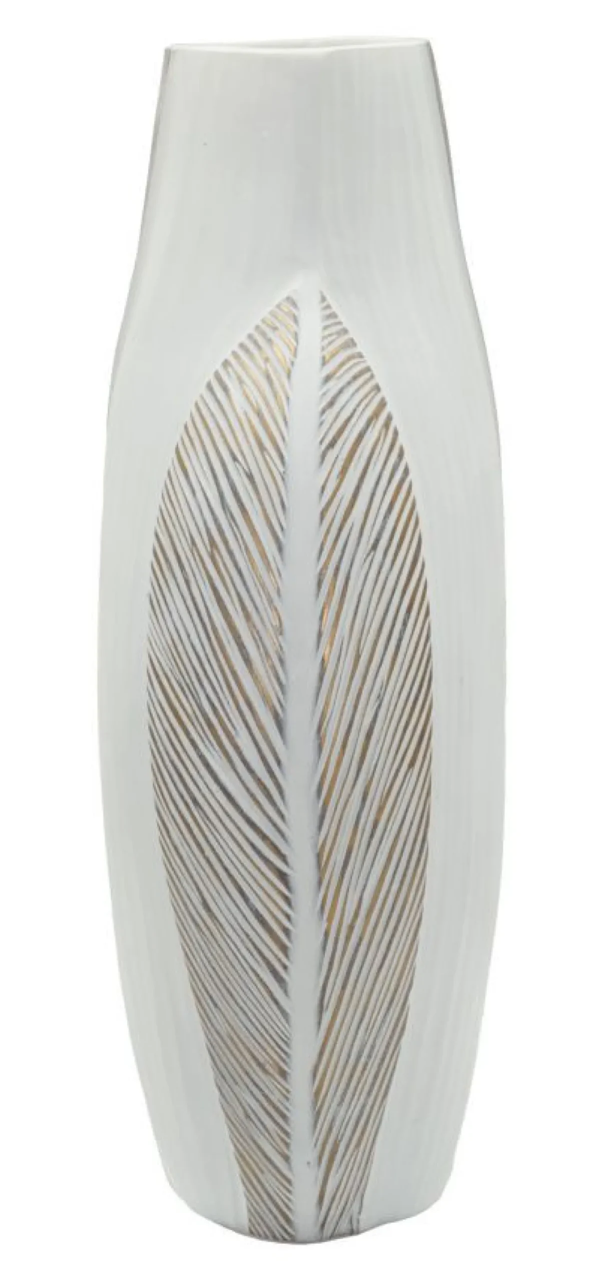 Vase en résine Ho Chi Minh Blanc et doré