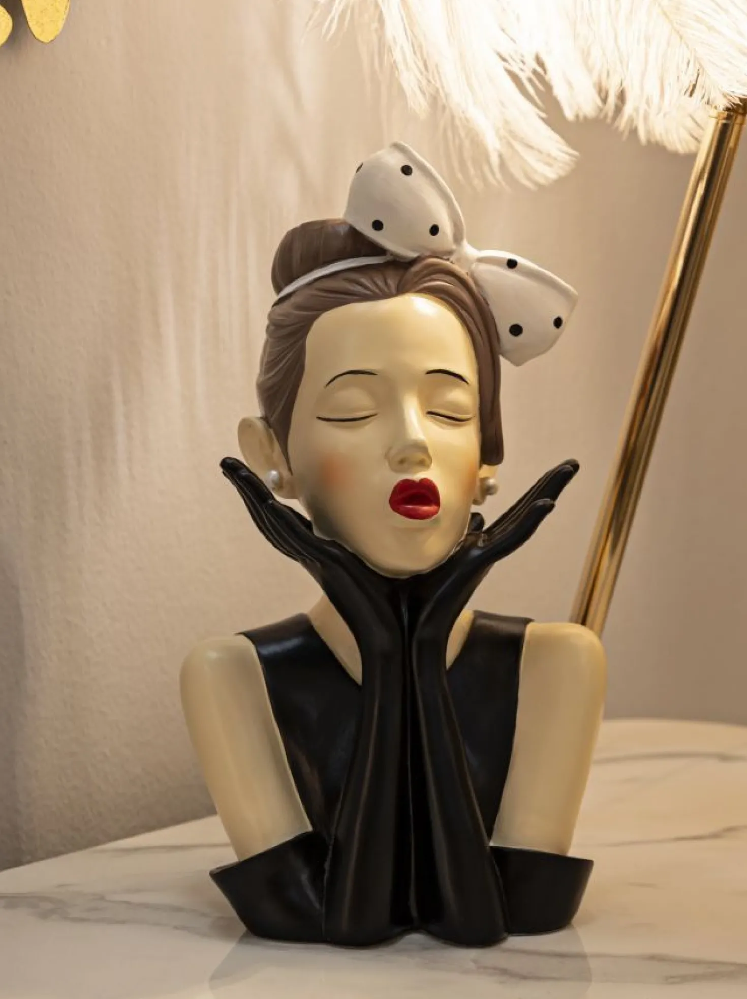 Vase Femme Hollywood céramique Noir et Blanc