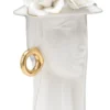 Vase femme porcelaine blanche décorations dorées