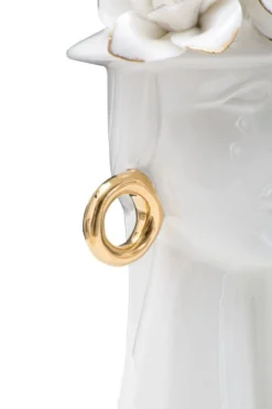 Vase femme porcelaine blanche décorations dorées