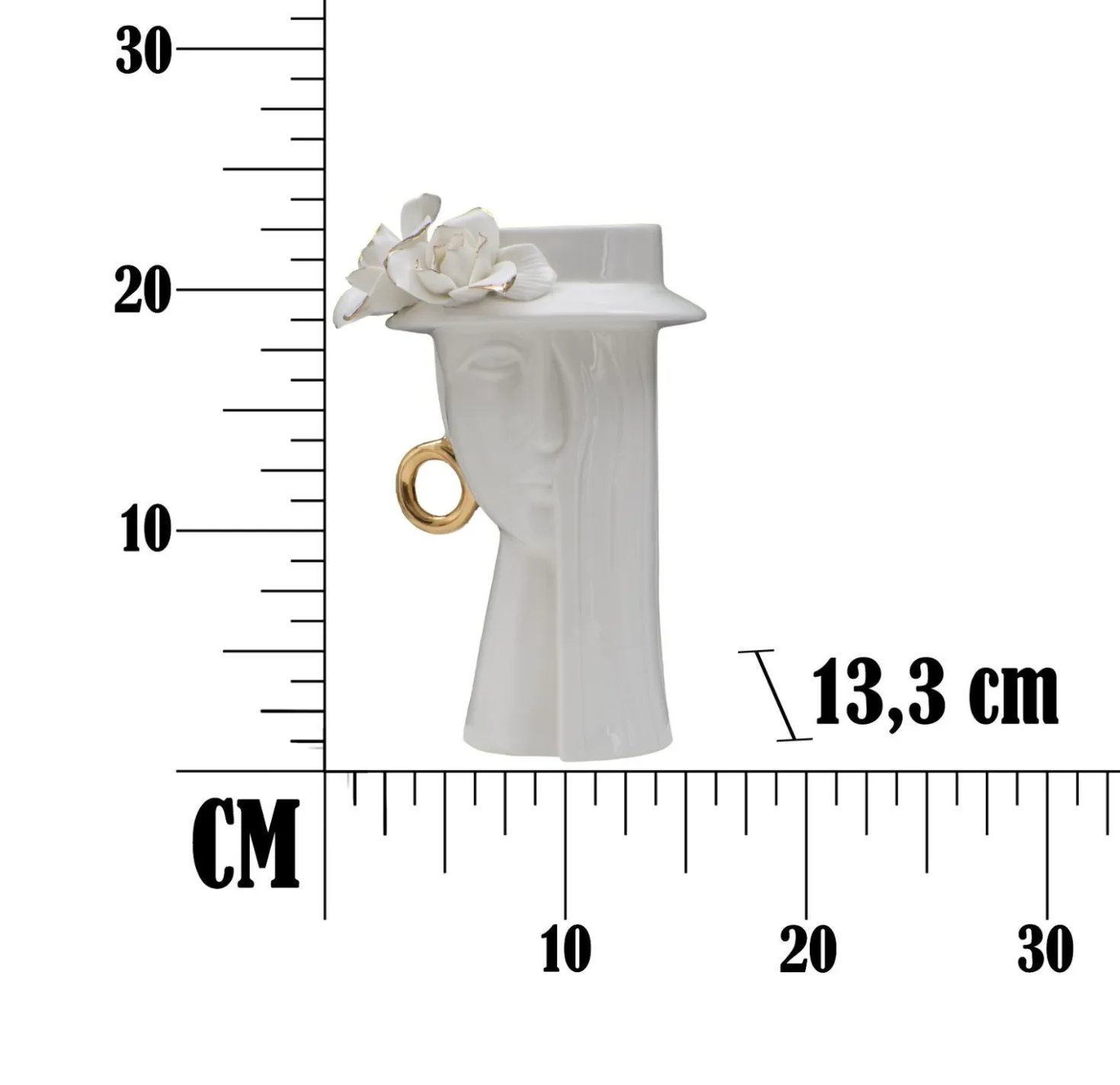 Vase femme porcelaine blanche décorations dorées