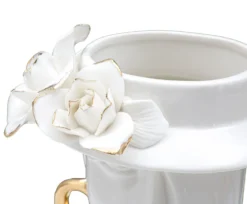 Vase femme porcelaine blanche décorations dorées