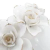 Vase féminin en porcelaine décoré d'une couronne de fleurs blanc et or