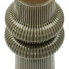 Vase harmonieux en céramique sculptée couleur taupe