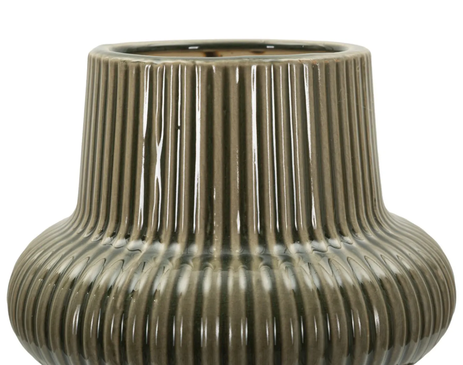 Vase harmonieux en céramique sculptée couleur taupe