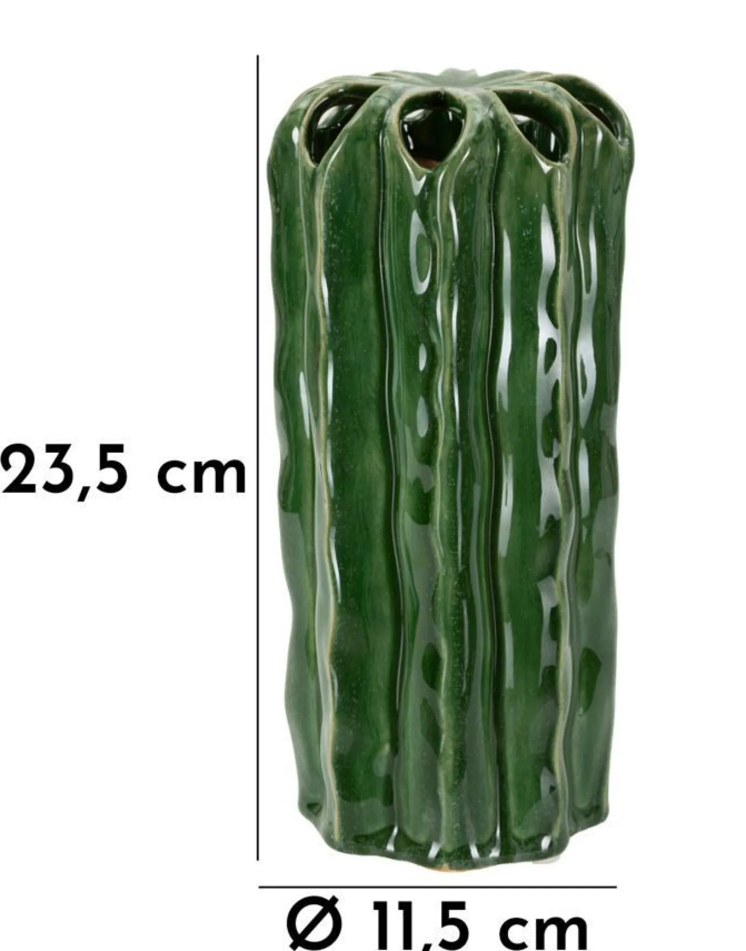 Vase haut effet cactus vert