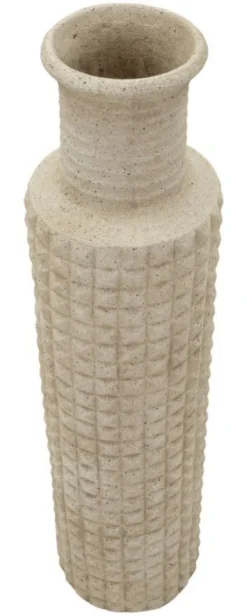 Vase haut en surface sablée couleur Pierre naturelle