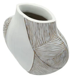 Vase Ho Chi Minh Résine Blanche et Dorée