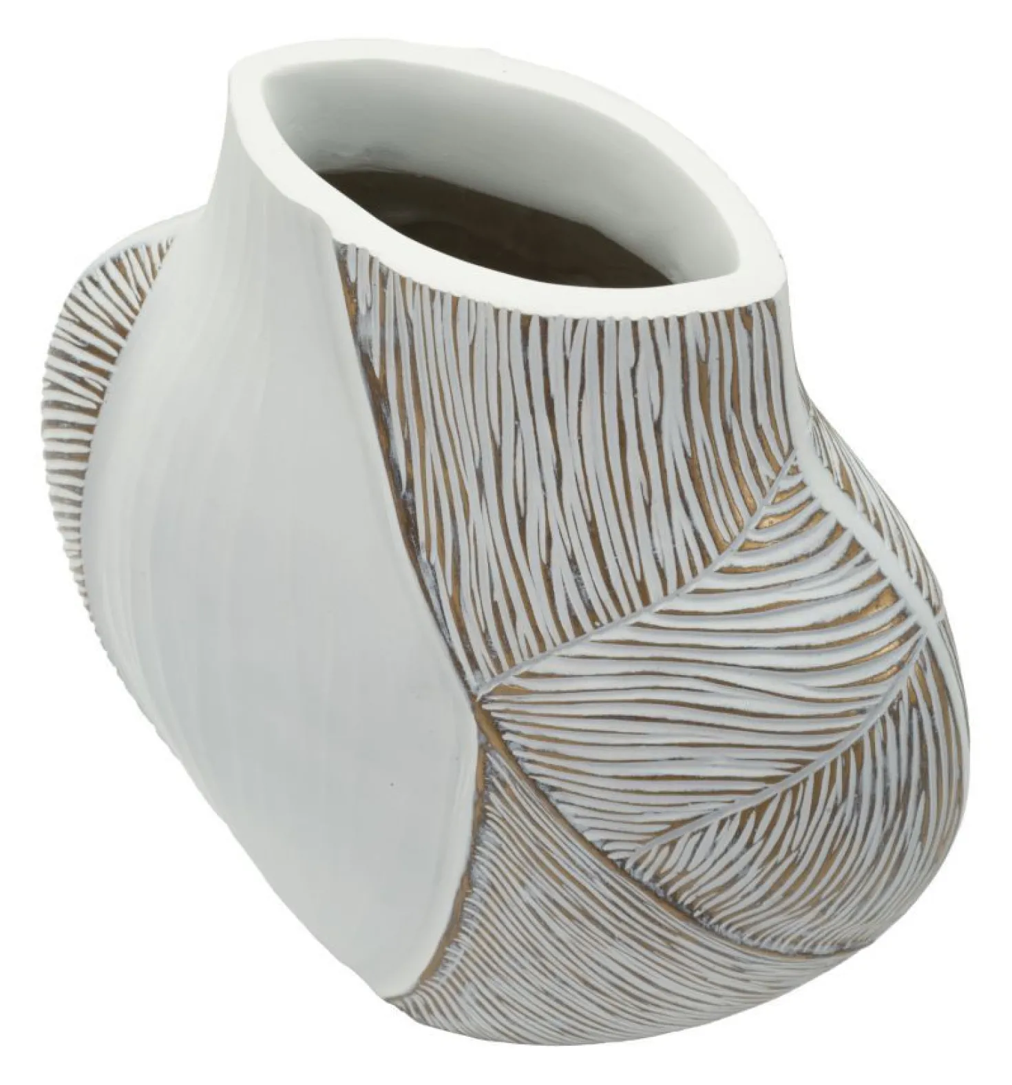 Vase Ho Chi Minh Résine Blanche et Dorée