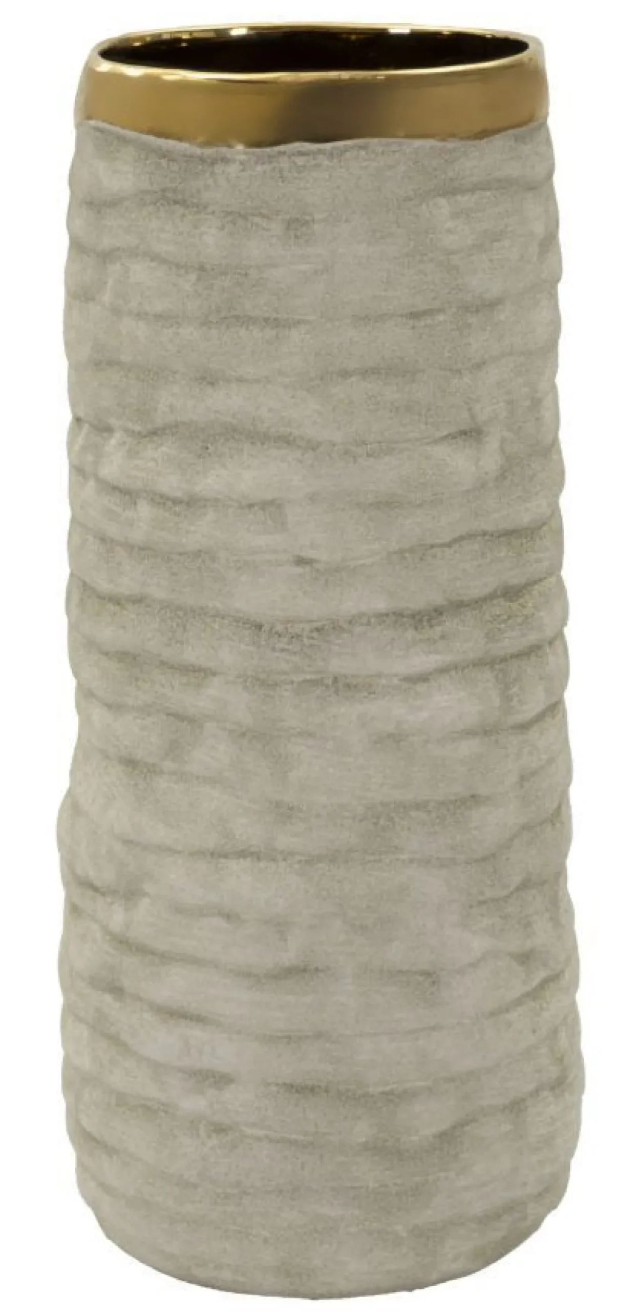 Vase ouvert Lima en céramique Beige et doré