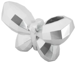 Vase Papillon en Résine Argentée