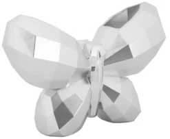 Vase Papillon en Résine Argentée