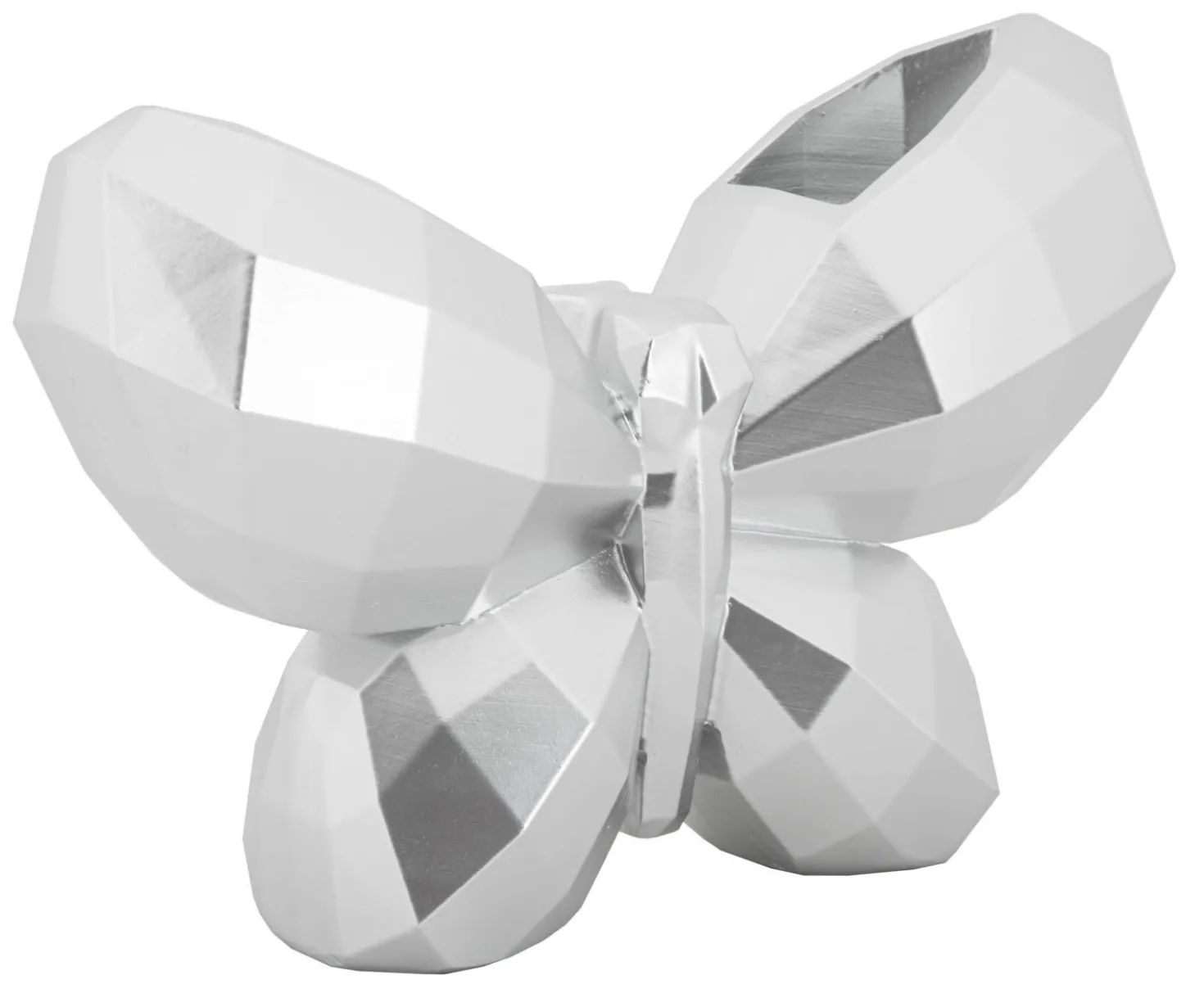 Vase Papillon en Résine Argentée