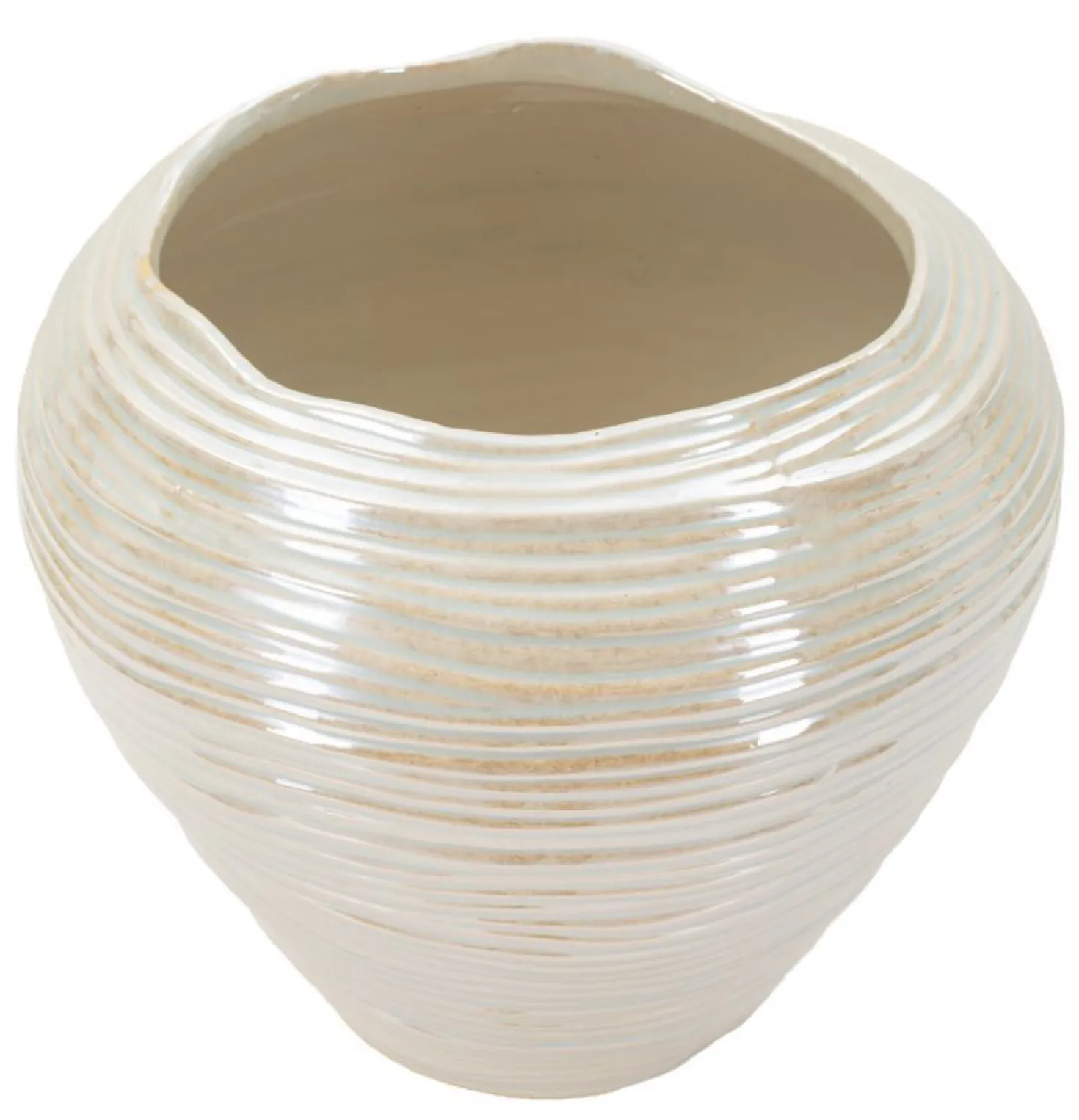 Vase rond Perly finition nacrée