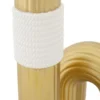 Vase sinueux blanc et doré en polyester