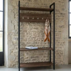Vestiaire avec étagères et patères Marcadet Chêne